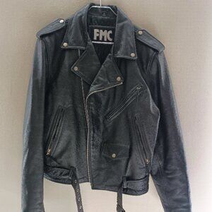 Vintage Original FMC Motorcycle MC Real Leather Biker Jacket